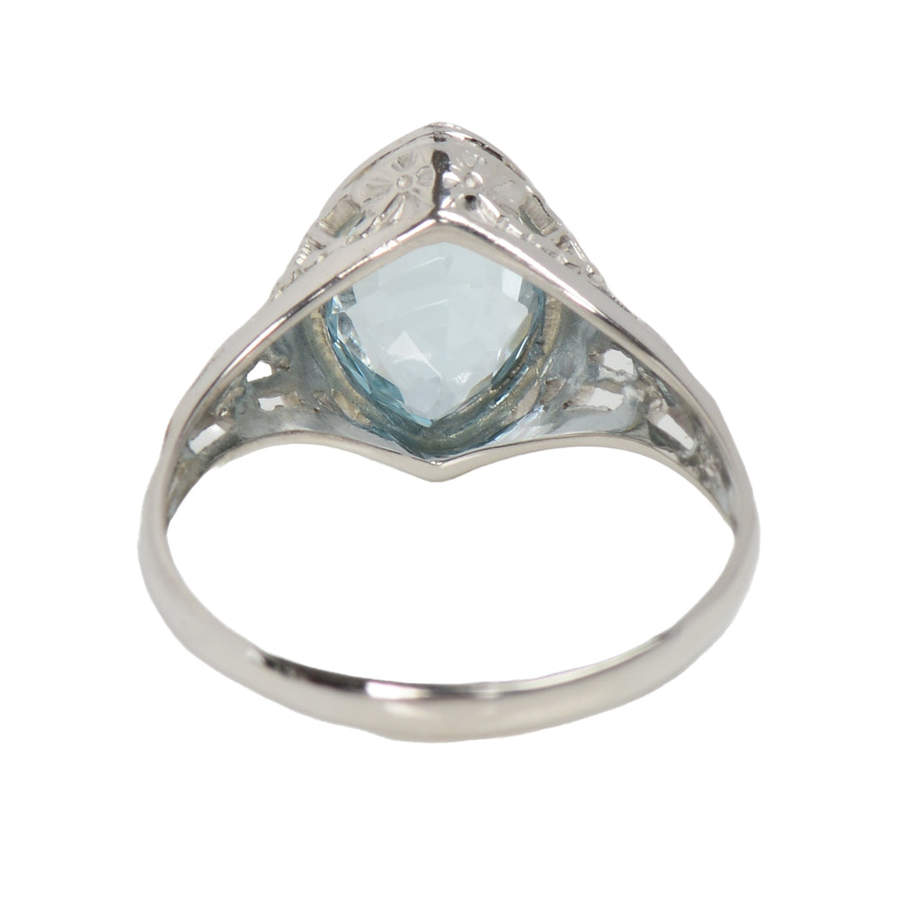 
                      
                        Vintage Art Deco Aquamarine Filigree Ring
                      
                    