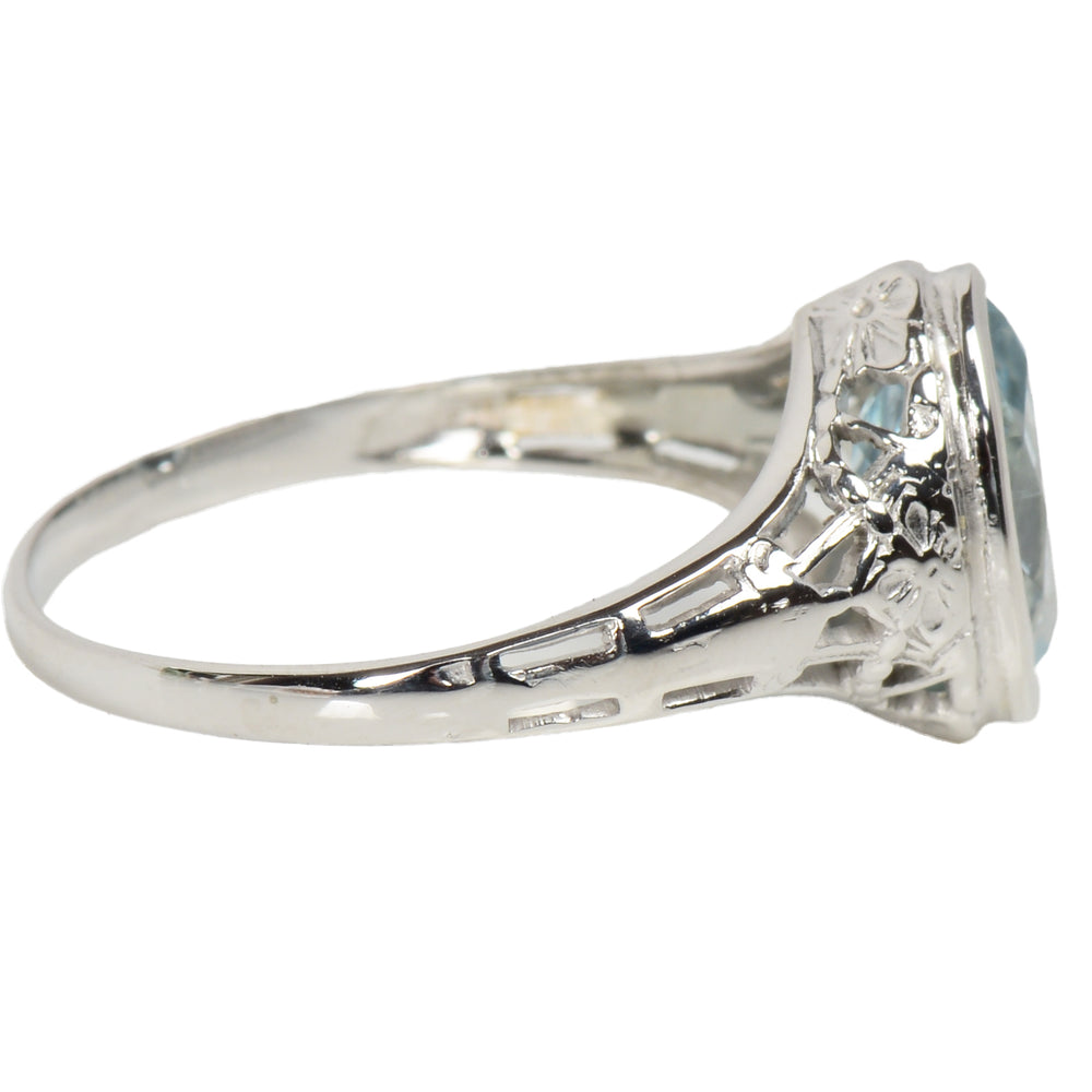 
                      
                        Vintage Art Deco Aquamarine Filigree Ring
                      
                    