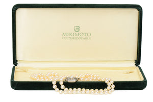 Double Strand of Mikimoto Pearls in Box