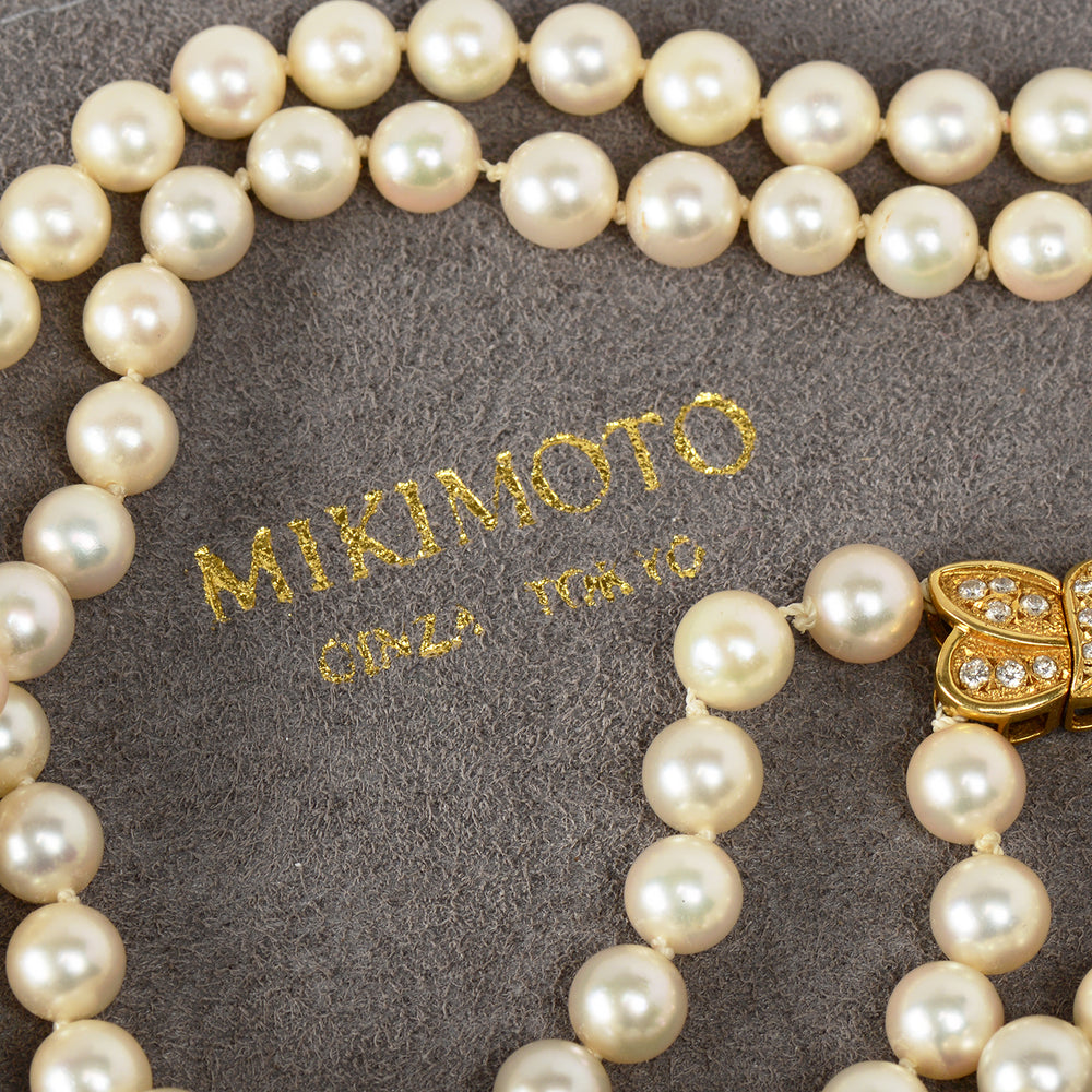 
                      
                        Mikimoto Double Strand of Cultured Akoya Pearls & Diamond Clasp
                      
                    