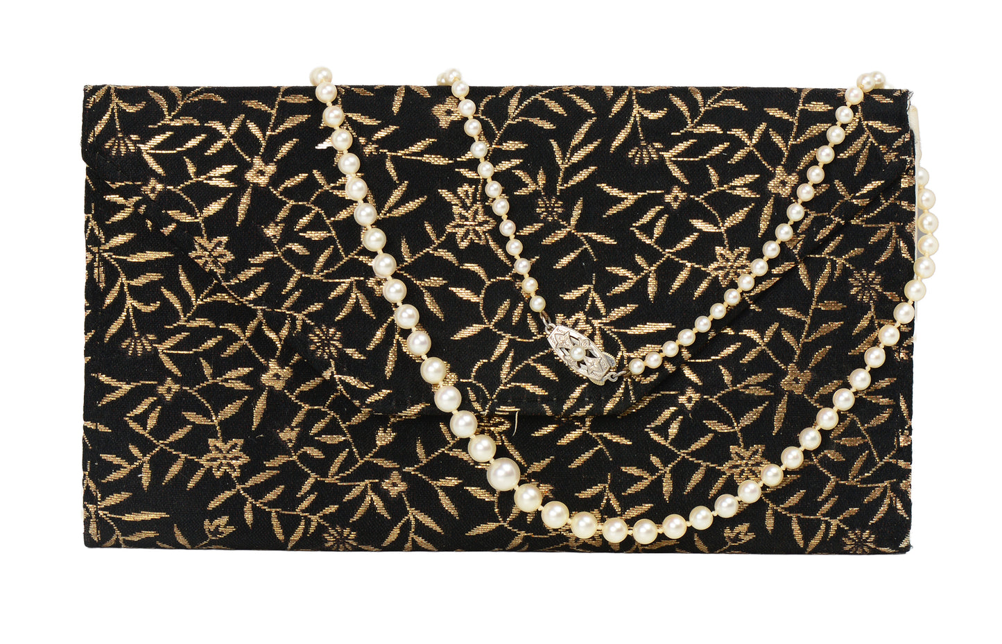 Mikimoto Cultured Pearls in Brocade Original Folder