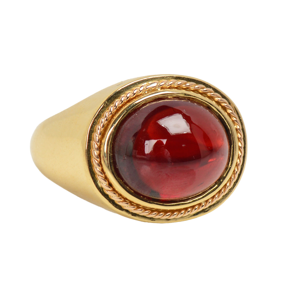 Vintage Cabochon Garnet 18k Gold RIng
