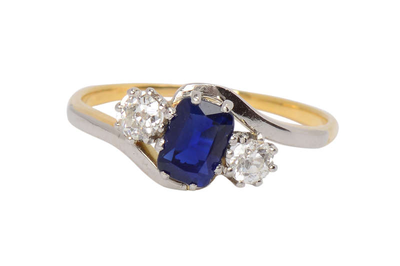 Angular Momentum - Sapphire Diamond Ring