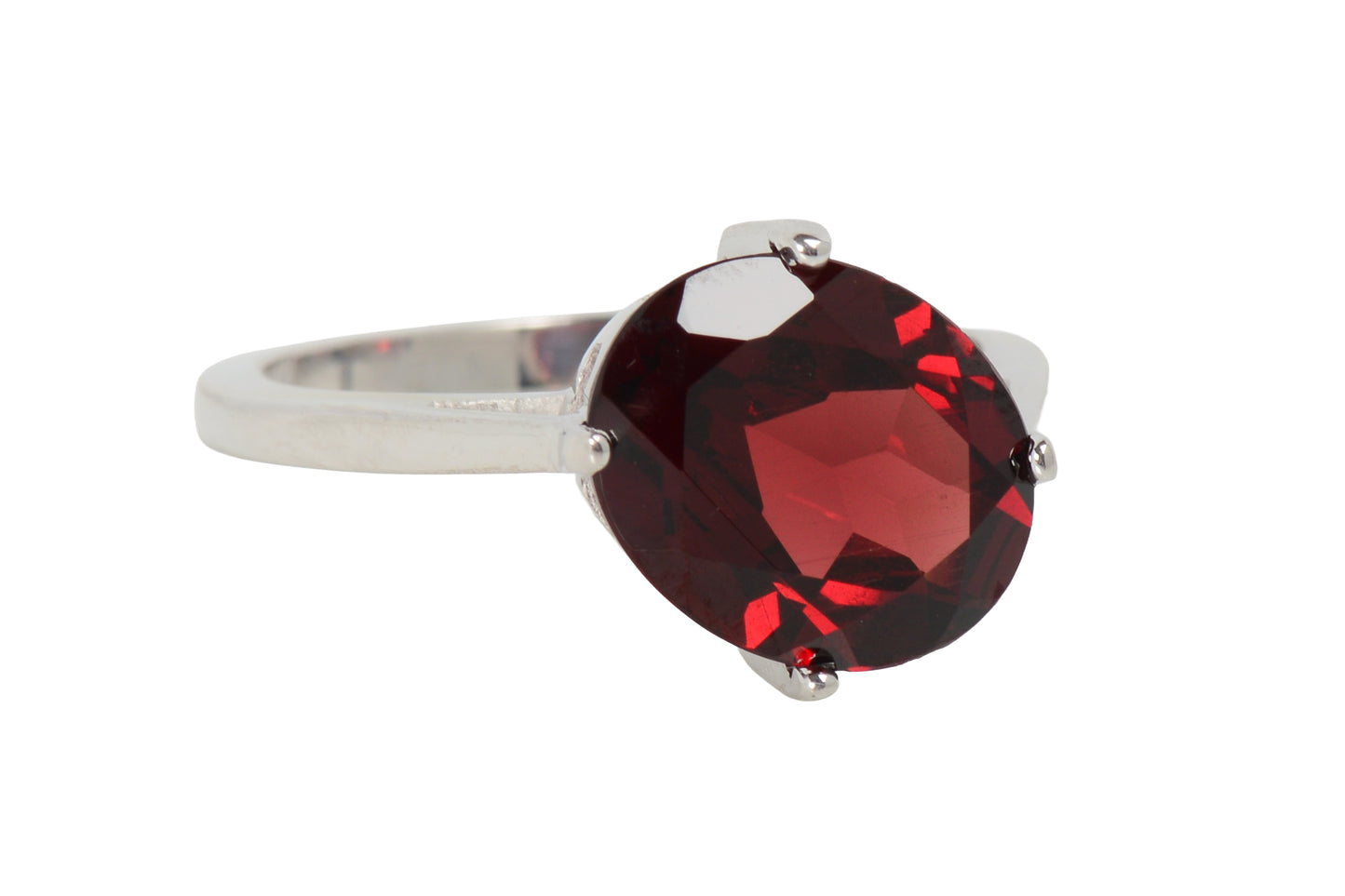 Flames Aglow - Garnet White Gold Ring