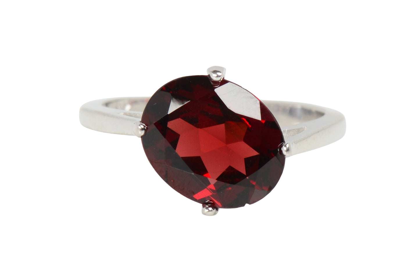 Flames Aglow - Garnet White Gold Ring