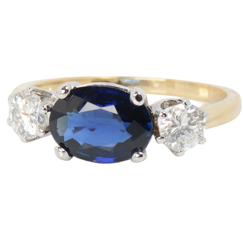 East Meets West - Sapphire Two Diamond RIng