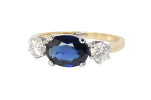East Meets West - Sapphire Two Diamond RIng