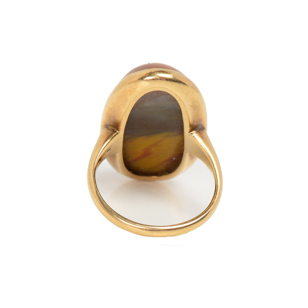 
                      
                        Vintage Oval Picture Agate Ring in Gold
                      
                    