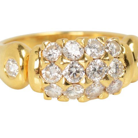 Pavé Set Fine Diamond 18k Vintage Ring