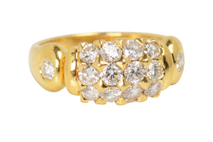 Pavé Set Fine Diamond 18k Vintage Ring
