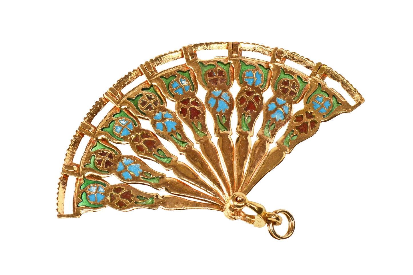 Plique-à-jour Folding Fan Pendant
