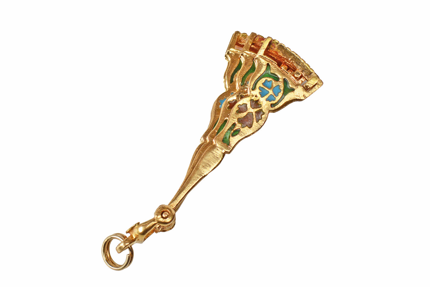 Plique-à-jour Folding Fan Pendant
