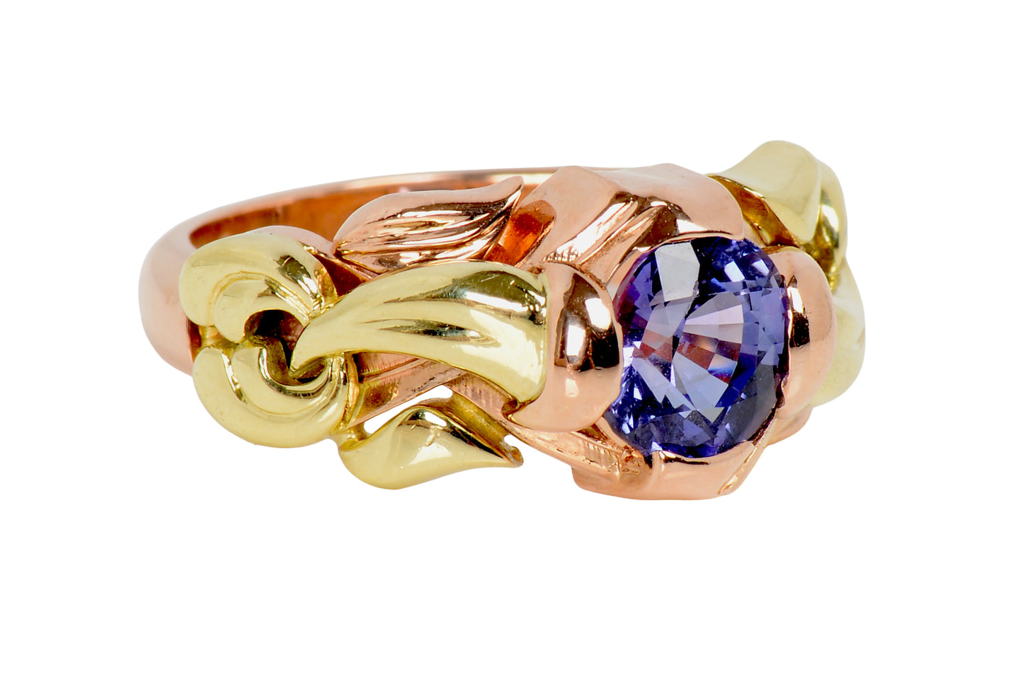 Purple Color Change No Heat Sapphire Ring
