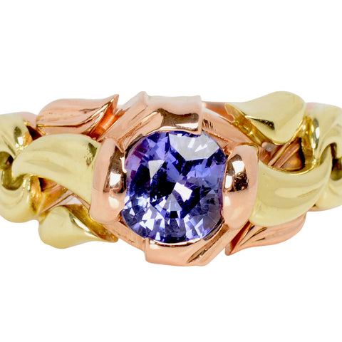 Purple Color Change No Heat Sapphire Ring