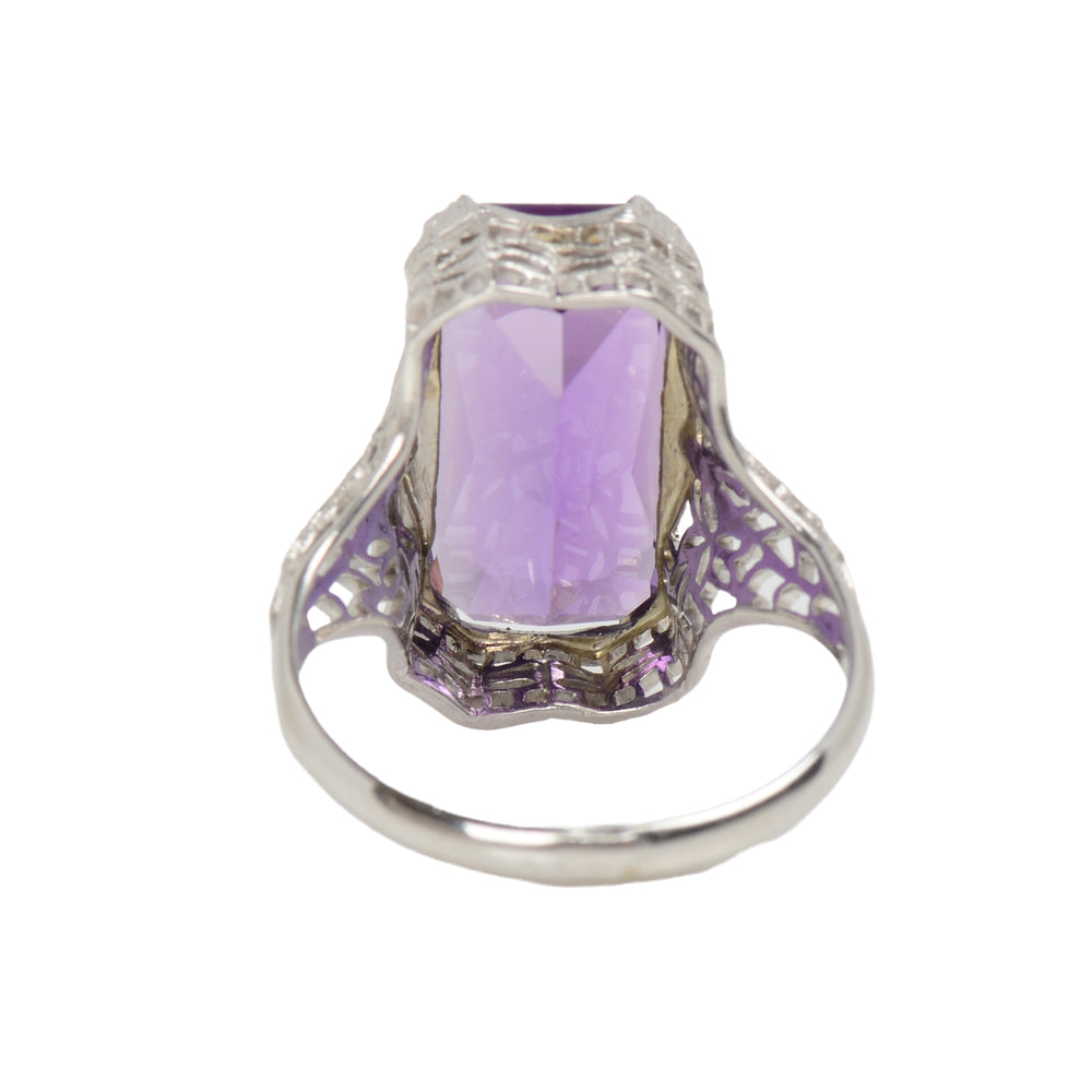 
                      
                        Light it Up - Glowing Amethyst White Gold Filigree RIng
                      
                    