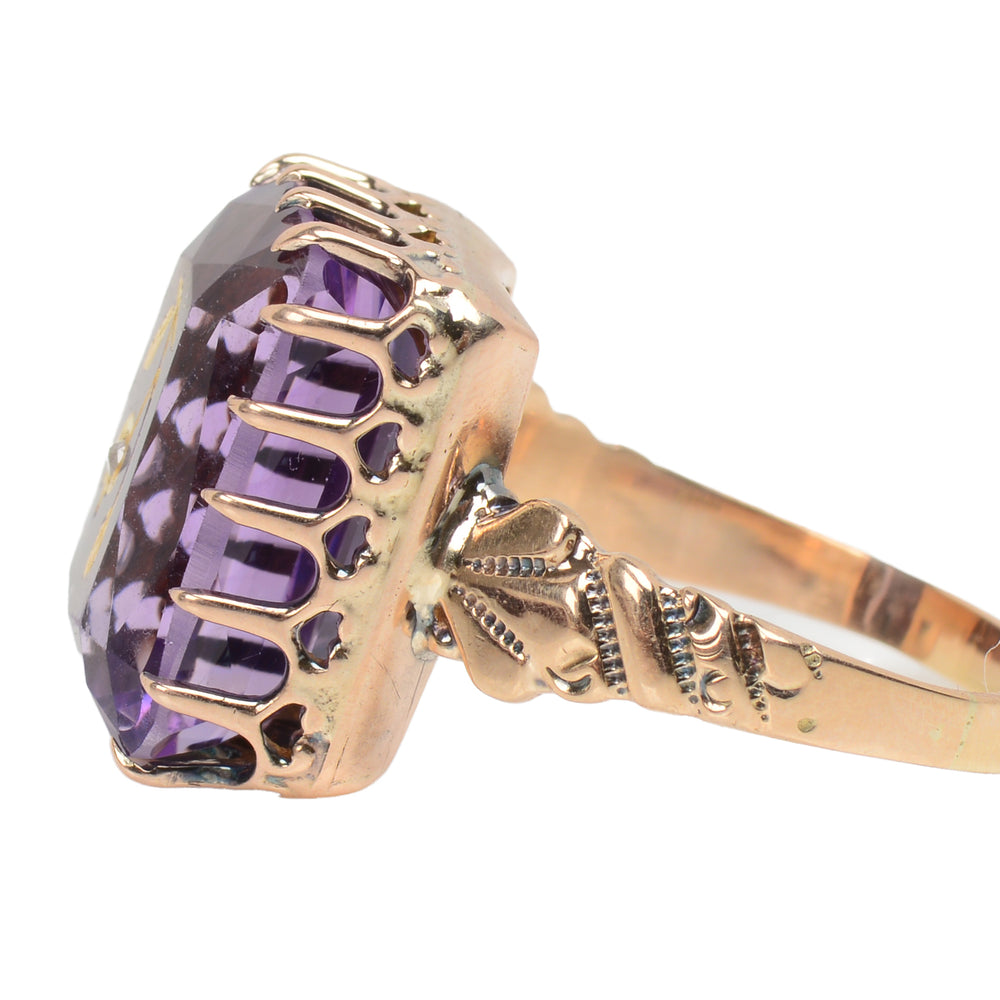 
                      
                        Rose of Sharon Amethyst Rose Gold Ring
                      
                    