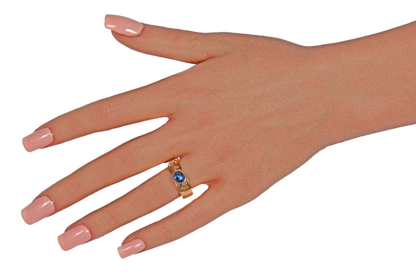 Secret Compartment Sapphire Buckle Ring