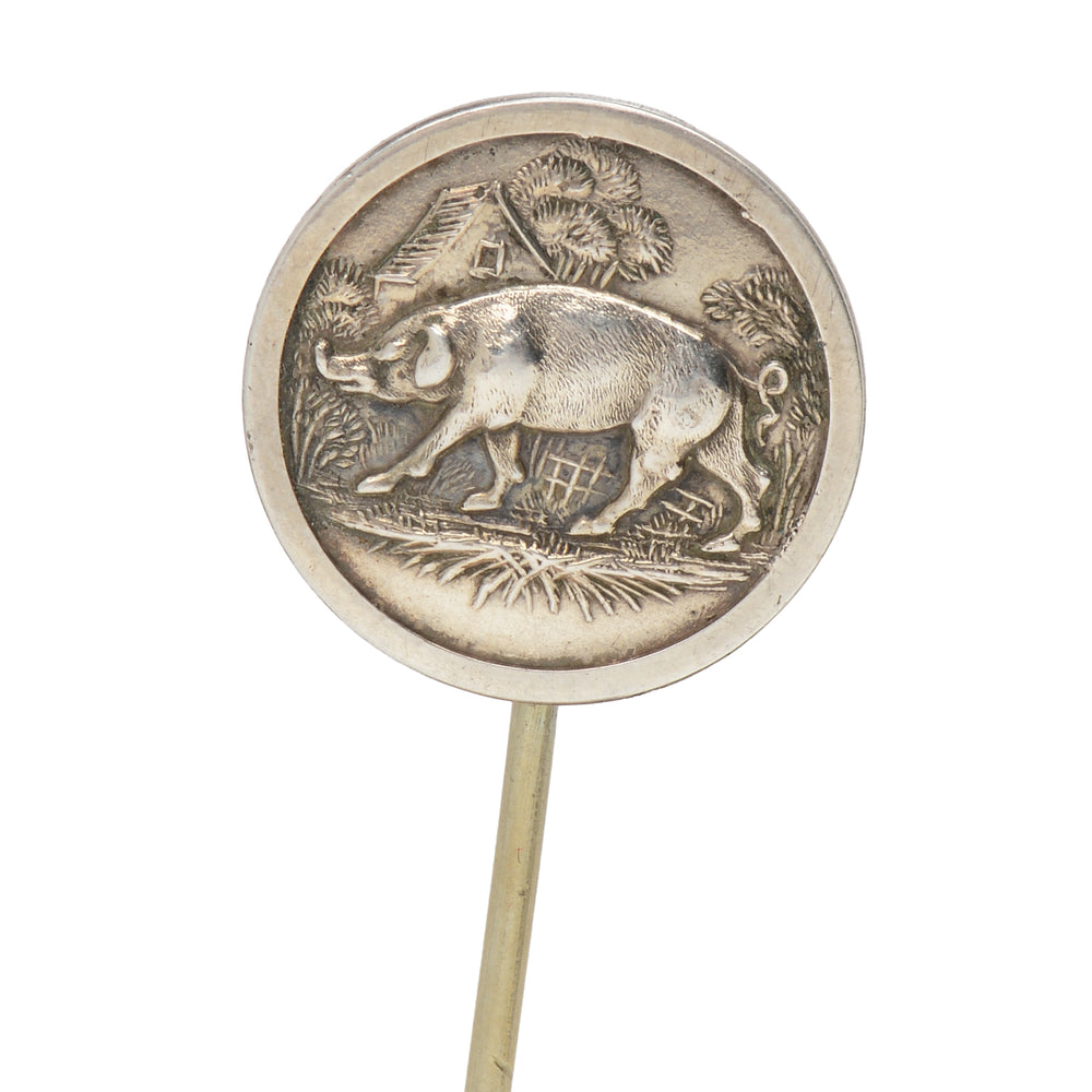 Whimsy - Piglet Silver & Gold Stickpin in Box