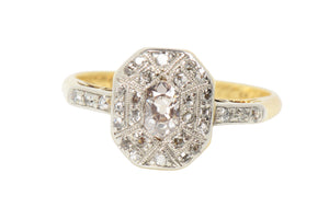 Dated 1922 Six Sided Diamond Engagement Ring