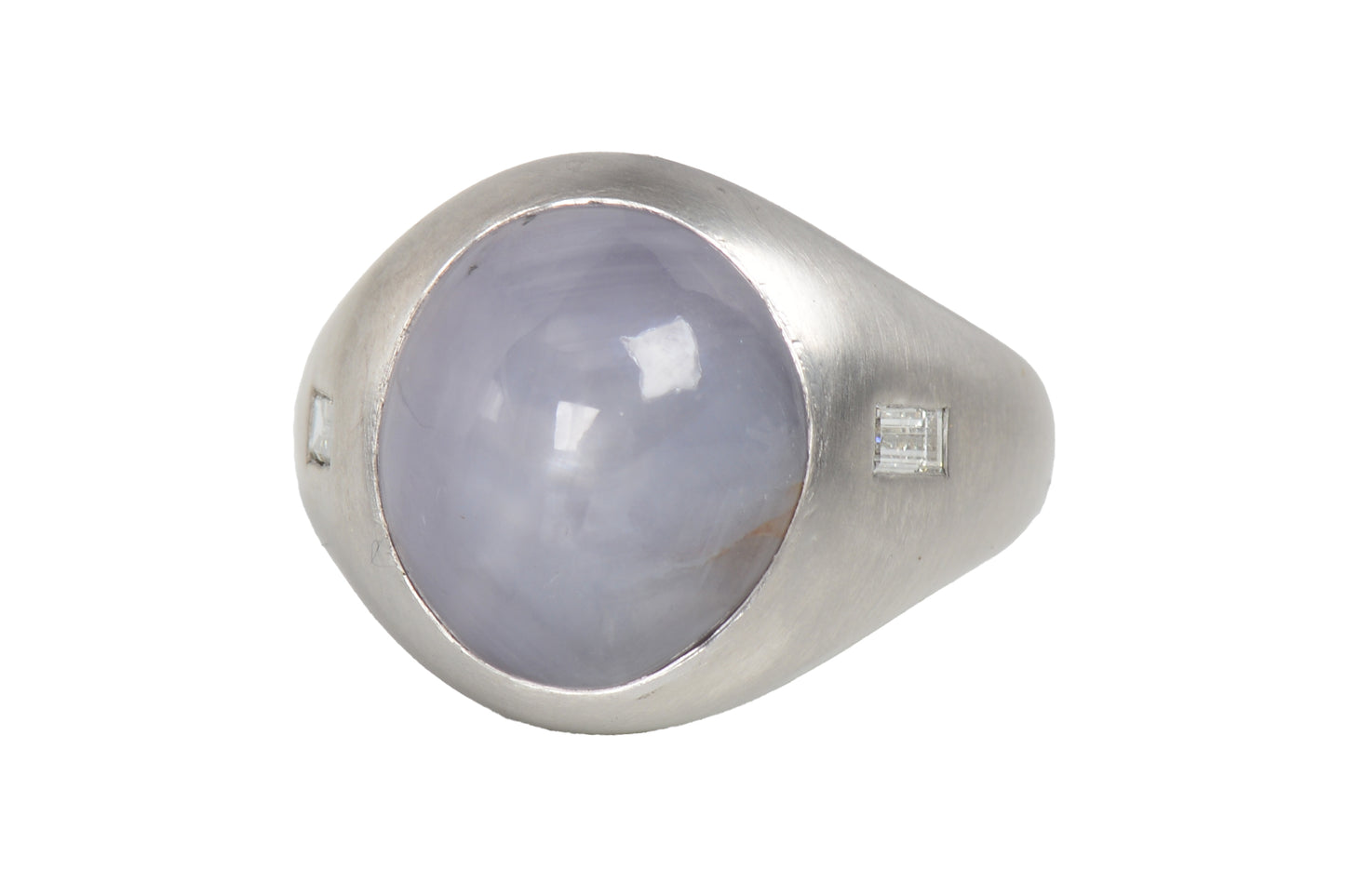 Gender Neutral Star Sapphire Platinum Dimaond Ring