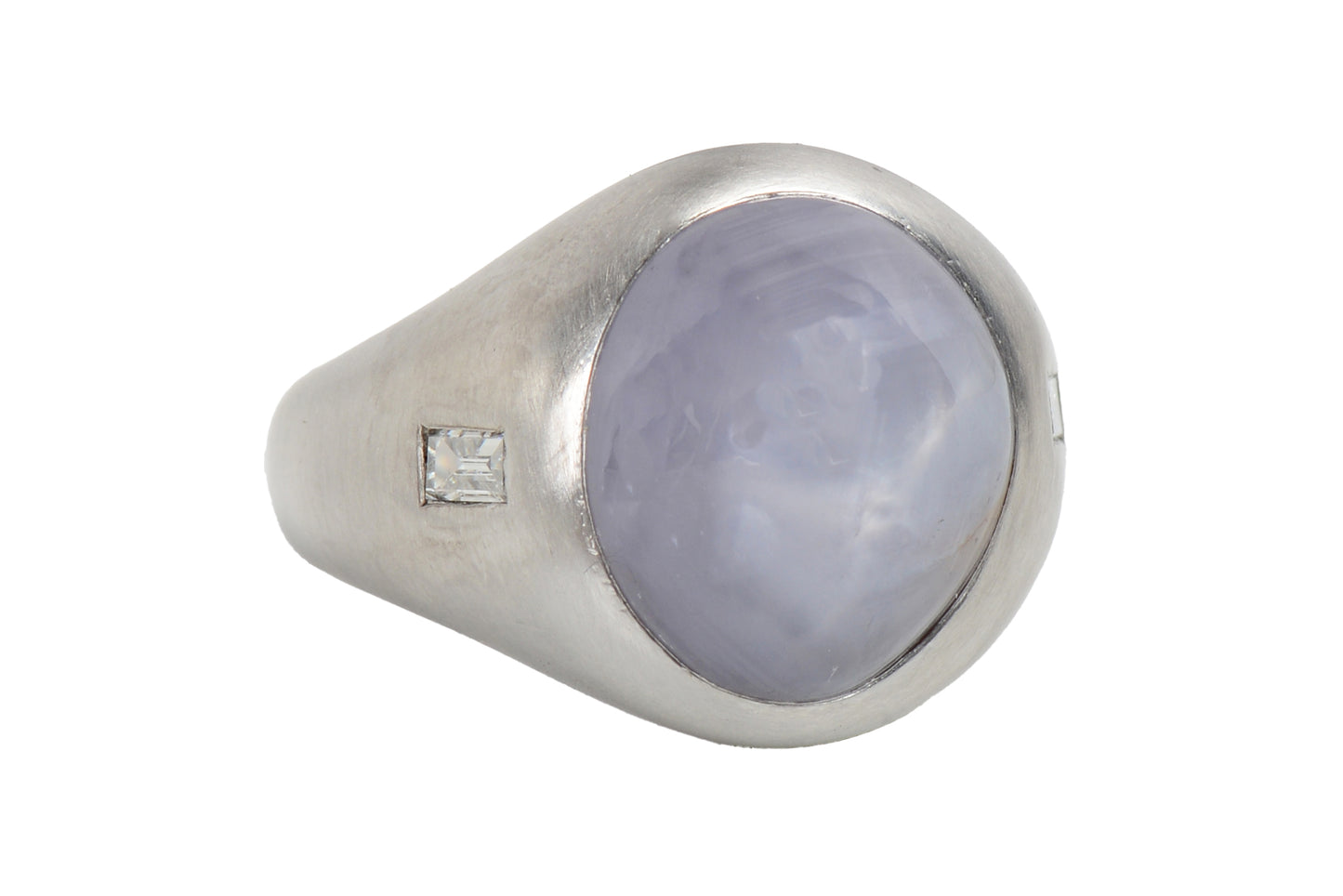 Gender Neutral Star Sapphire Platinum Dimaond Ring
