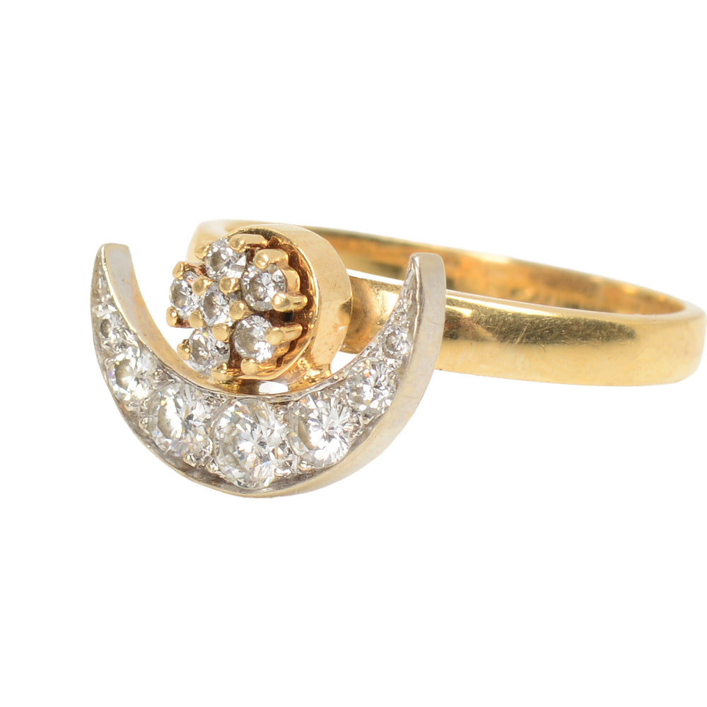 Vintage Teufel Motion Kinetic Moon & Star Ring