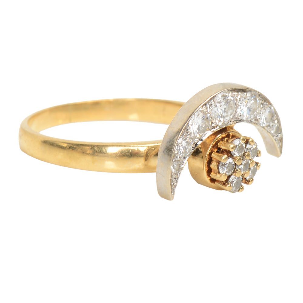 Vintage Teufel Motion Kinetic Moon & Star Ring