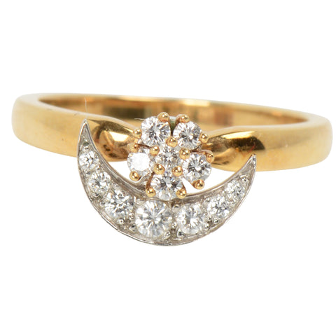 Moon & Star Diamond Teufel Kinetic Motion Ring