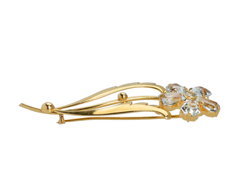 Tiffany & Co. Aquamarine Retro Flower Brooch