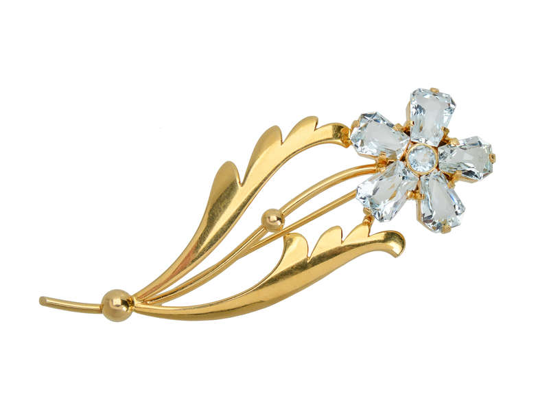 Tiffany & Co. Aquamarine Retro Flower Brooch