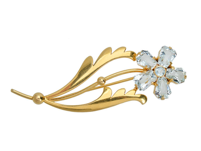 Tiffany & Co. Aquamarine Retro Flower Brooch