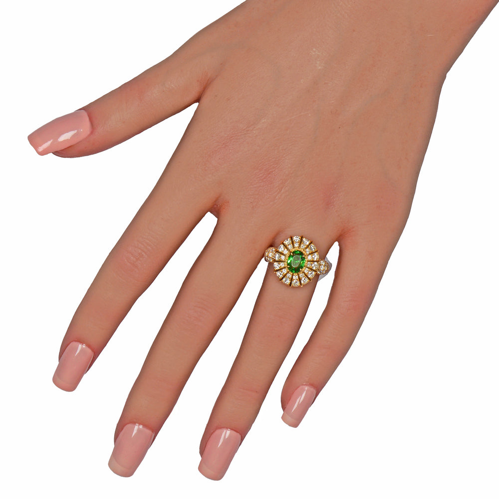 
                      
                        Enthralling Tsavorite Diamond Dinner Ring
                      
                    
