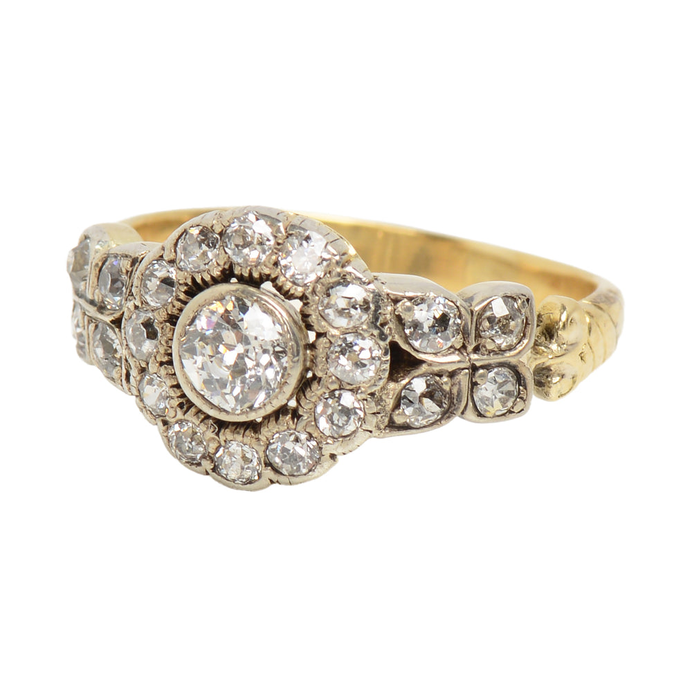 Victorian Diamond Cluster Engagement Wedding Ring