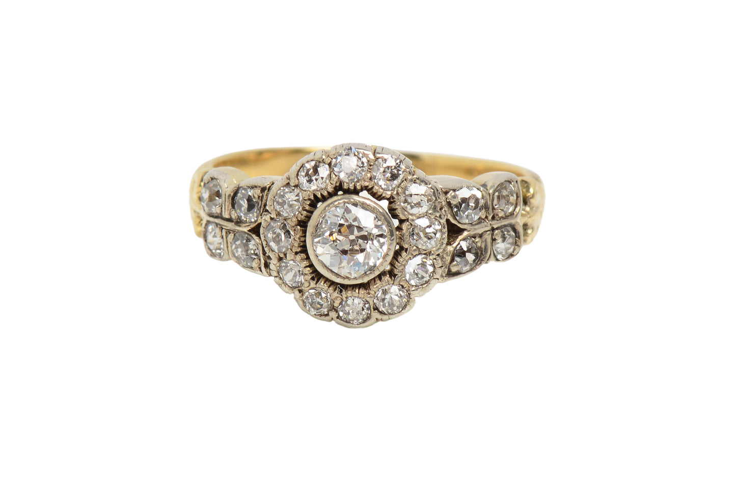 Victorian Diamond Cluster Engagement Wedding Ring
