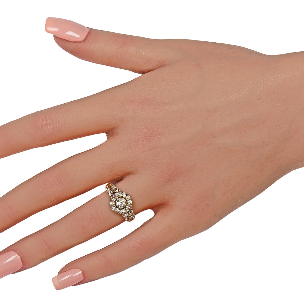 
                      
                        Victorian Diamond Cluster Engagement Wedding Ring
                      
                    
