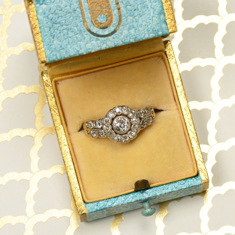 
                      
                        Victorian Diamond Cluster Engagement Wedding Ring
                      
                    