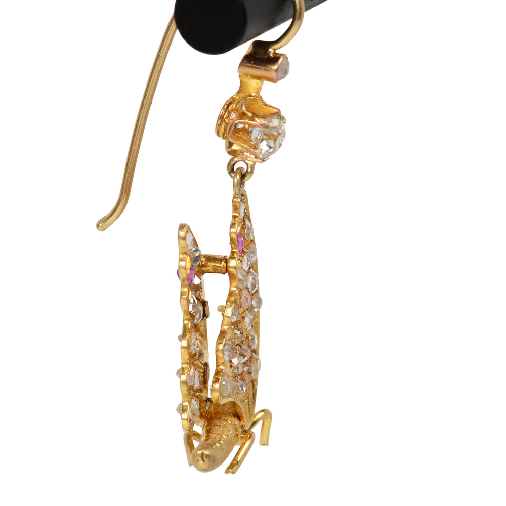 
                      
                        Victorian Ephemeral - Diamond & Ruby Butterfly Earrings
                      
                    