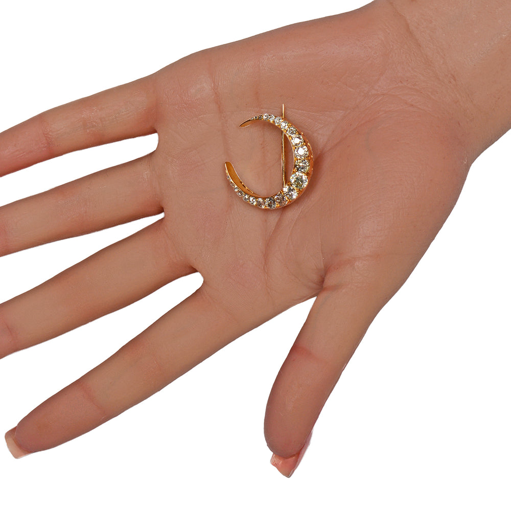 
                      
                        Victorian Diamond Crescent Moon Brooch
                      
                    