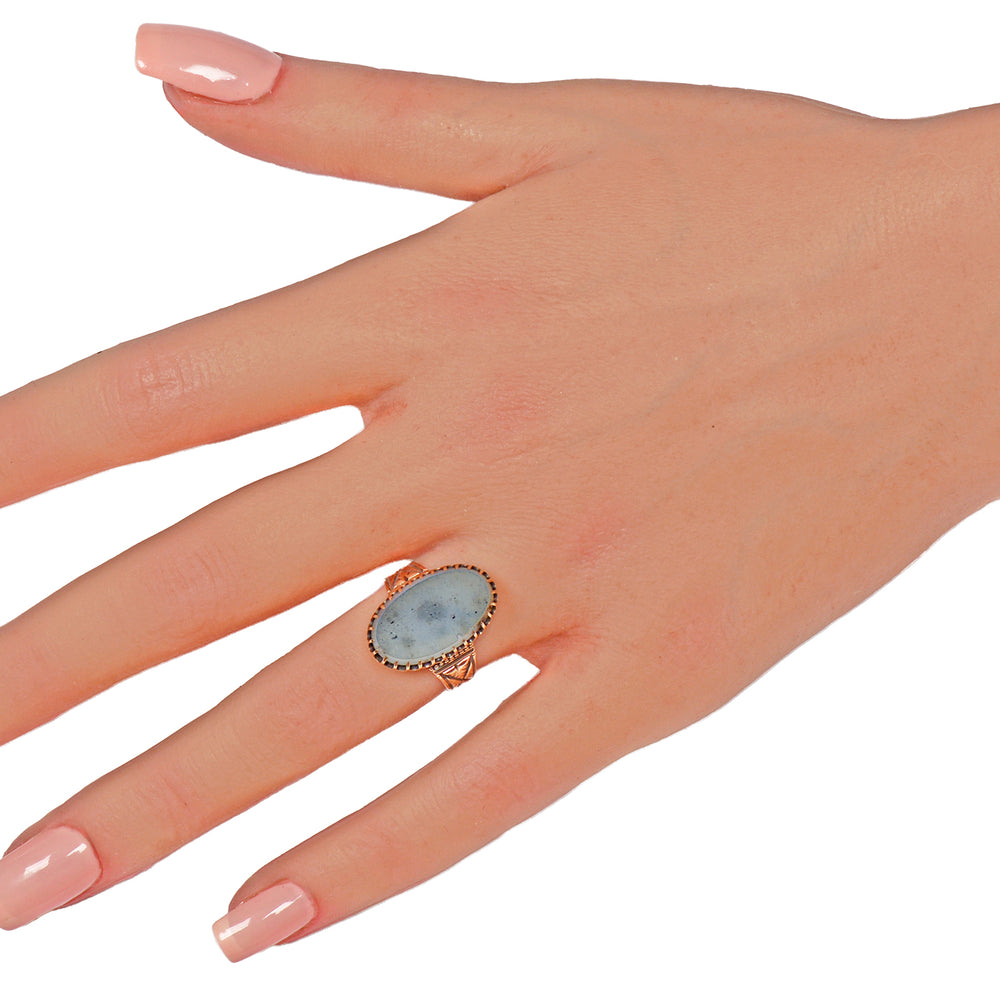 
                      
                        Victorian Moss Agate Ring in Rose Gold
                      
                    