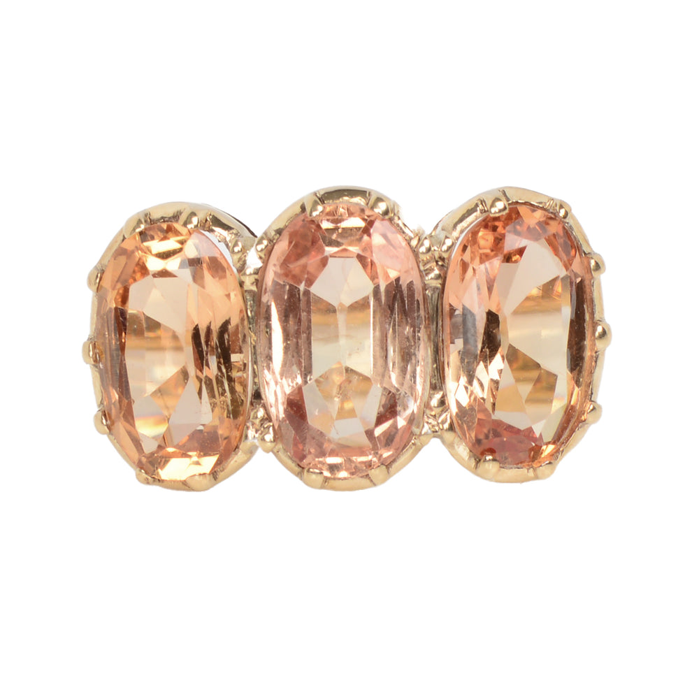 Victorian Precious Topaz Trilogy Ring