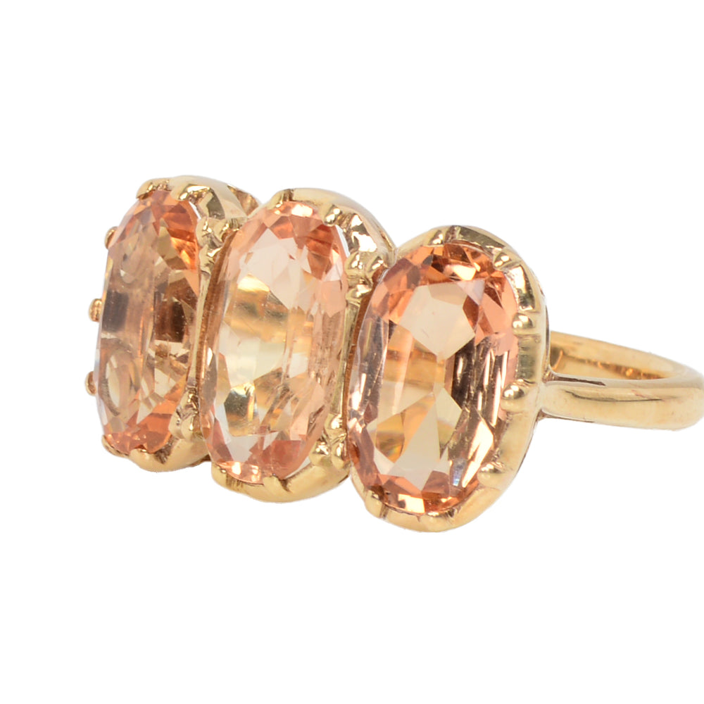 Victorian Precious Topaz Trilogy Ring