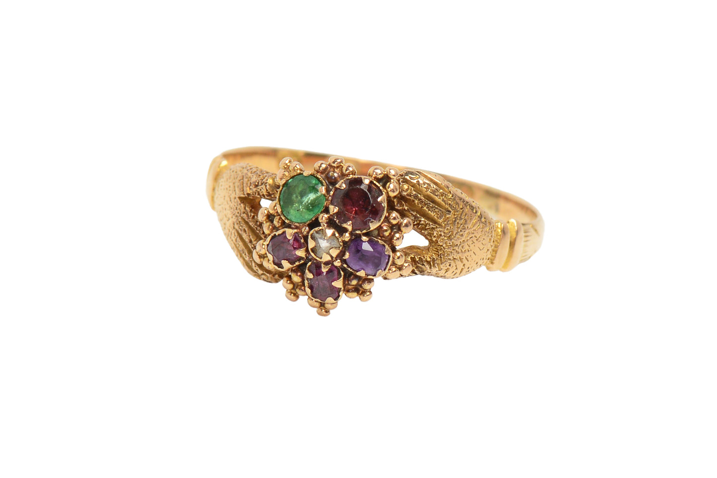 Georgian English Fede Hands Acrostic Regard Ring