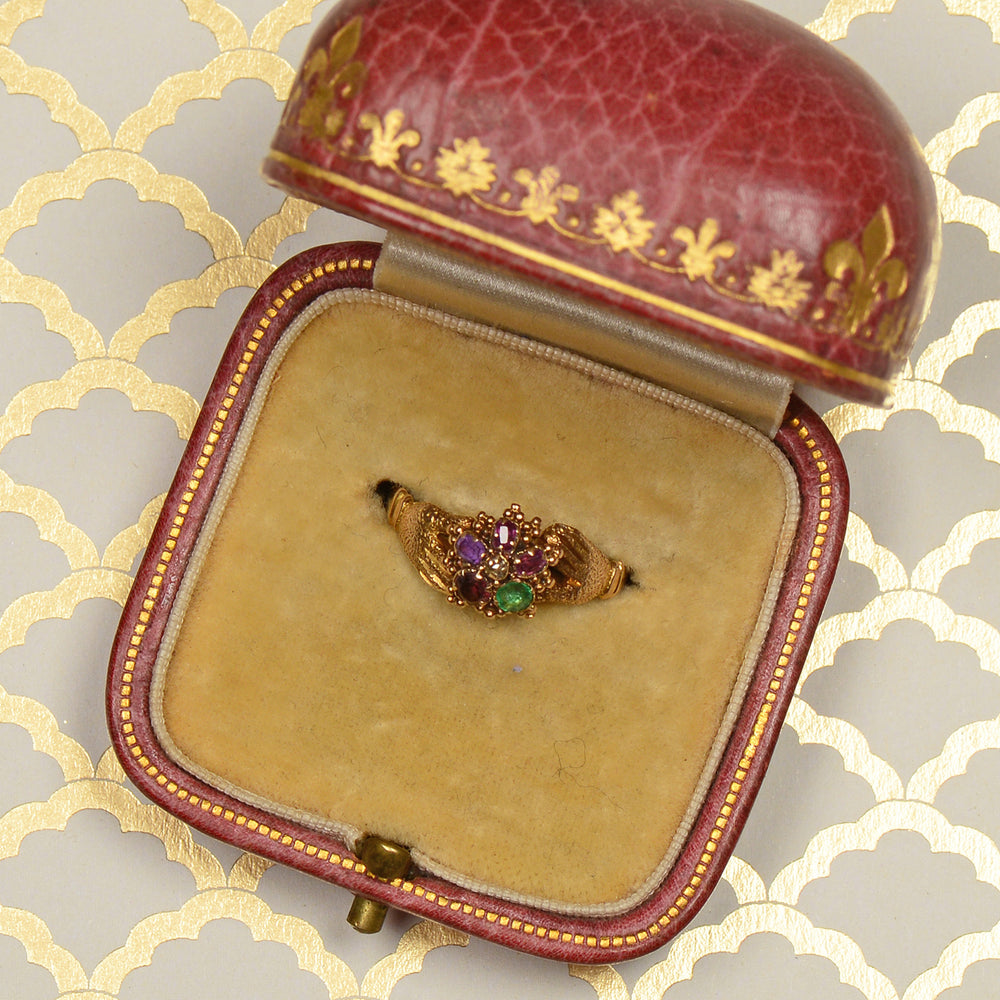 
                      
                        Georgian English Fede Hands Acrostic Regard Ring
                      
                    