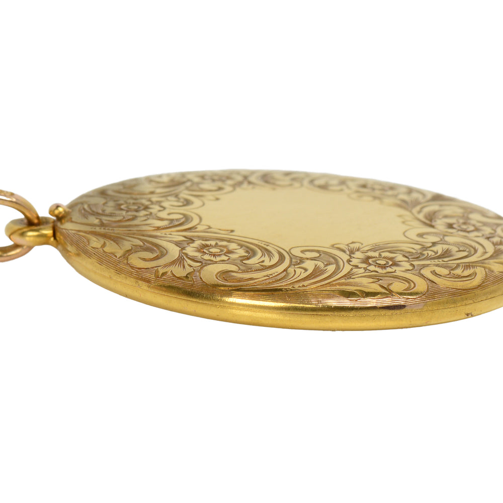 
                      
                        Lumious Victorian Forget Me Not Floral Gold Locket
                      
                    