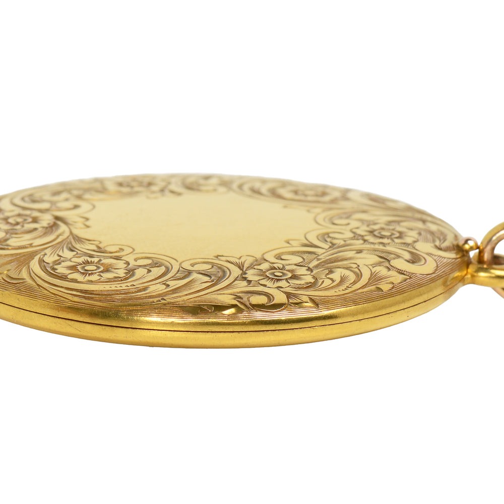 
                      
                        Lumious Victorian Forget Me Not Floral Gold Locket
                      
                    