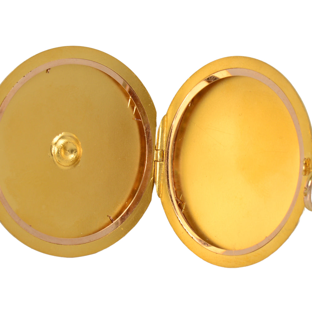 Lumious Victorian Forget Me Not Floral Gold Locket