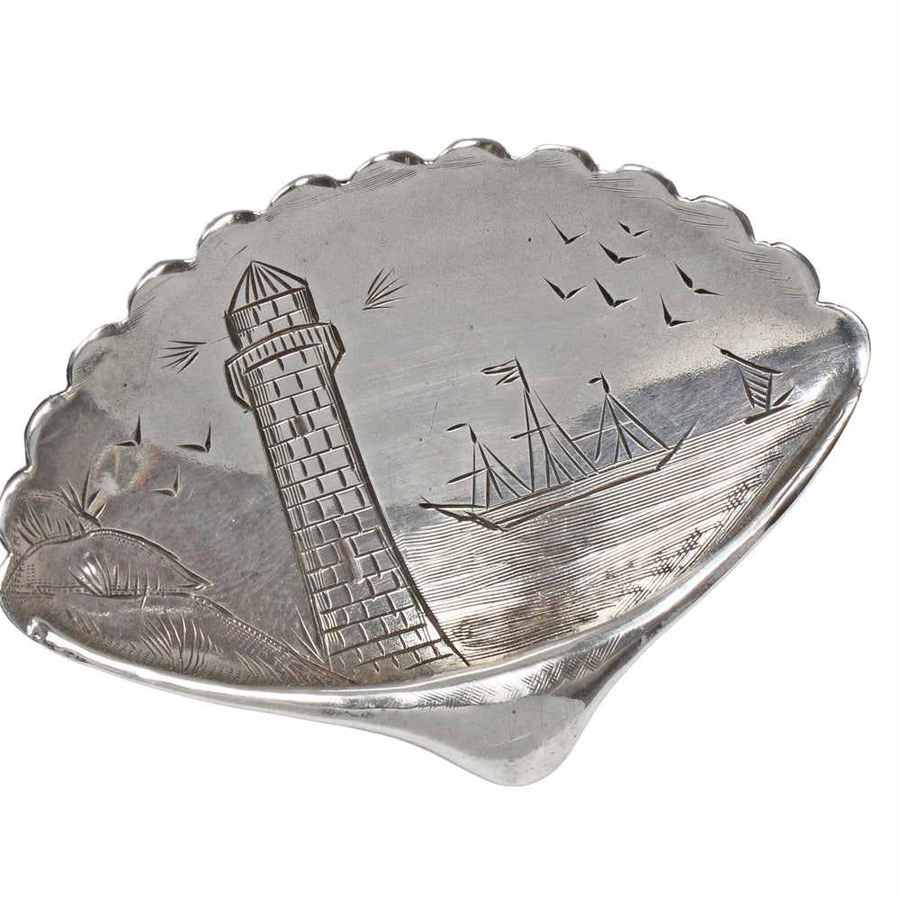 
                      
                        Silver Shell Motif Seascape Brooch & Earrings in box
                      
                    