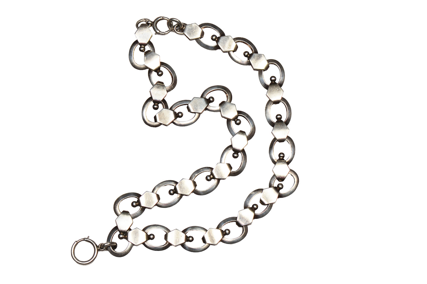 Victorian Sterling Silver Oval Link Book Chain