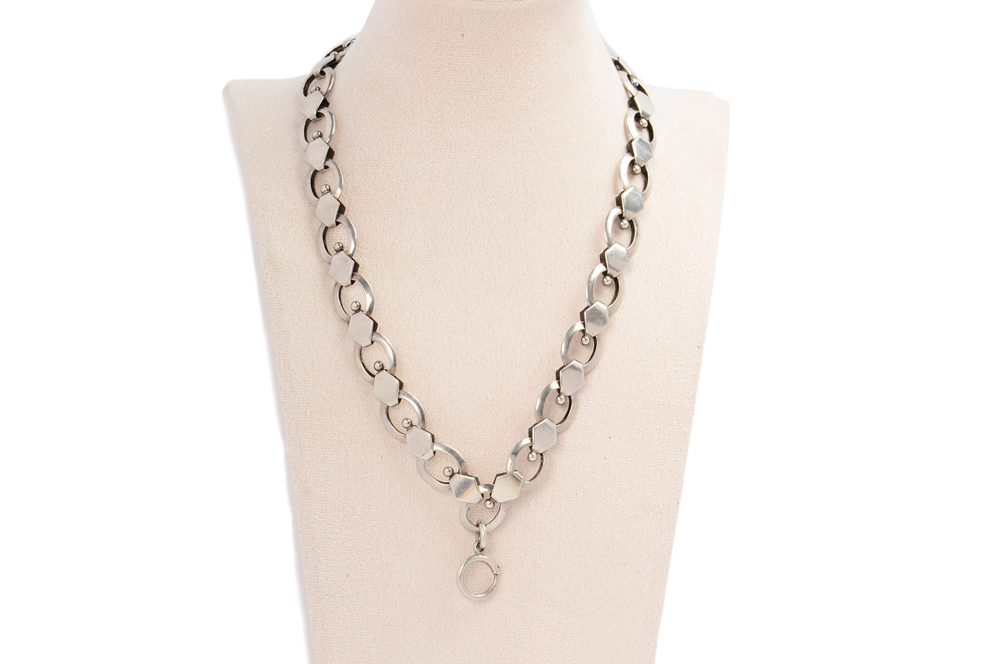 Victorian Sterling Silver Oval Link Book Chain