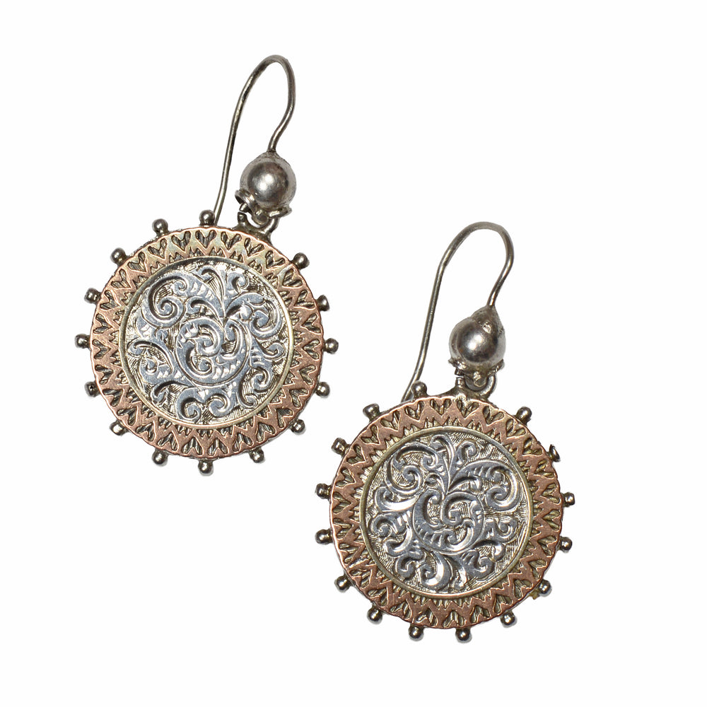 
                      
                        Victorian Silver & Rose Gold Vermeil Dangle Earrings
                      
                    